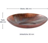 Leonardo Poesia Coupe décorative en verre, coupe en verre design ronde avec surface chatoyante, faite à la main, hauteur 6,5 cm, diamètre 39,5 cm, rosé, 050637