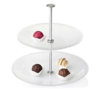 Leonardo Pralina 024610 Présentoir à gâteaux rond 2 étages en verre structuré transparent