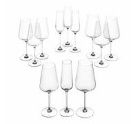 Leonardo PUCCINI Verres à Champagne Verres à Vin Set de 12 pièces en cristal