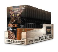 Leonardo Sachets [16 x 70 g Canard avec Extra de bœuf ] Pulled Beef | Aliment Humide sans céréales pour Chats | Aliment Complet pour Chats