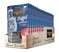 LEONARDO Sachets fraîcheurs [16x85g Buffle + Myrtilles américaines] | Nourriture Humide sans céréales pour Chats | Nourriture complète en Sachet Individuel