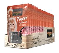LEONARDO Sachets fraîcheurs [16x85g Faisan + Canneberges] | Nourriture Humide sans céréales pour Chats | Nourriture Humide complète en Sachet Individuel