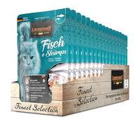 LEONARDO Sachets fraîcheurs [16x85g Poisson + Crevettes] | Nourriture Humide sans céréales pour Chats | Nourriture Humide complète en Sachet Individuel