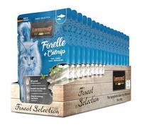 LEONARDO Sachets fraîcheurs [16x85g Truite + Cataire] | Nourriture Humide sans céréales pour Chats | Nourriture Humide complète en Sachet Individuel