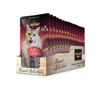 Leonardo Sacs [16 x 85 g Sélection exquise] | Aliment humide sans céréales pour chats | Aliment complet en rations individuelles pratiques (boeuf et légume)