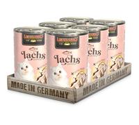 LEONARDO Saumon + Filet Extra | (6 x 400g) Saumon + Filet de Poulet Extra | Nourriture Humide en boîte avec Extra Filet | sans céréales et avec Une teneur en Via