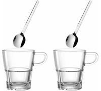 Leonardo set de 2 verres avec cuilleres a café/thé Senso L024023