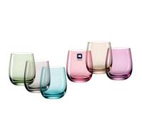 Leonardo Sora Lot de 6 Grands Verres à Eau lavables au Lave-Vaisselle Plusieurs Couleurs, Verre, Bunt, Petit