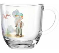 Leonardo Tasse Bambini Avventura Dino, Gobelet à anse, verre sodocalcique, multicolore, 280 ml, 044424