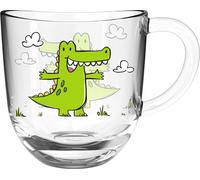 Leonardo Tasse Bambini Krokodil, Glastasse, Kinderbecher, Kalk-Natron Glas, mehrfarbig, 280 ml, 022900