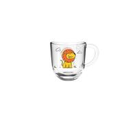 Leonardo Tasse Bambini Lion, tasse en verre, tasse pour enfants, verre sodocalcique, multicolore, 280 ml, 022898