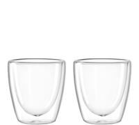 Leonardo Tasse Duo, 2er Set, Teetasse, Teebecher, Kaffeetasse, Doppelwandig, Borosilikatglas, Klar, 40 ml, 053059