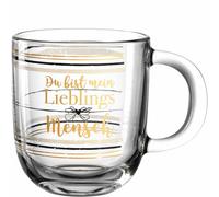 Leonardo Tasse EMOZIONE Lieblingsmensch, Kaffeetasse, Becher, Henkelglas, Glas, Mehrfarbig, 300 ml, 046453