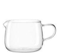 Leonardo Tè per Te 077391 Pot à lait en verre borosilicate, avec anse et bec verseur, fabriqué à la main, hauteur 7 cm, diamètre 9,7 cm, capacité 350 ml, passe au lave-vaisselle, 1 pot à lait