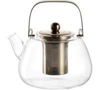LEONARDO Tè per Teekanne avec tamis amovible - Bouilloire en verre avec couvercle et anse en métal - Fabriqué à la main - Contenu 1,2 l - Lavable en machine - 1 théière transparente, 077383