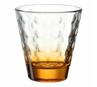 Leonardo Trinkglas Optic, Becher, Wasserglas, Kalk-Natron Glas, orange, 215 ml, 025919