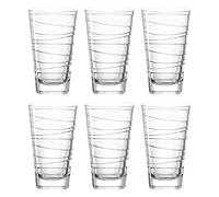 Leonardo Vario Struttura 019450 Lot de 6 verres à eau, en verre, avec motif, passent au lave-vaisselle, 280 ml