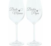 Leonardo Verre à vin 400 ml, set de 2, Meilleure maman, Meilleur papa, verre d'ambiance avec gravure amusante, Moodglas, 22 cm