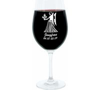 Leonardo verre à vin 400 ml, verre à motif, signe astrologique Vierge, cadeau, verre d'ambiance avec gravure, verre Mood, 22 cm