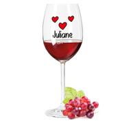 Leonardo Verre à vin avec impression UV - Cœur - Cadeaux personnels - Cadeau d'anniversaire pour homme et femme ainsi que maman et papa - Convient comme verres à vin rouge - Couleur : Daily UV