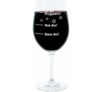 Leonardo Verre à vin XL, Buen Día , Mal Día , No Preguntes , Verre d'ambiance avec gravure amusante En espagnol Mood Verre à vin, 610ml