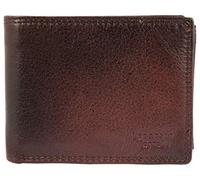 LEONARDO VERRELLI 3000117 Portefeuille pour homme en cuir véritable 9 x 12 cm Format paysage, marron, 12x9cm, Classique
