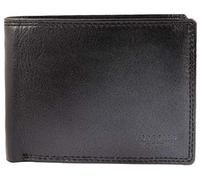 LEONARDO VERRELLI 3000117 Portefeuille pour homme en cuir véritable 9 x 12 cm Format paysage, Noir , 12x9cm, Classique