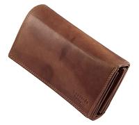 Leonardo Verrelli 3000287 Portefeuille en cuir véritable pour femme avec protection RFID 15 x 10 x 4,5 cm, marron, 15x10, Porte-monnaie
