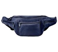 LEONARDO VERRELLI 3900037 Sac banane unisexe en cuir, bleu, Sac banane