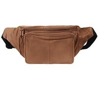 LEONARDO VERRELLI 3900041 Sac banane unisexe en cuir marron clair, marron clair, unidad