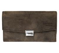 LEONARDO VERRELLI Portefeuille de serveur en cuir de vachette 17 x 10,5 x 4,3 cm avec 5 compartiments pour billets, emplacements pour pièces de monnaie, cartes et poche extérieure, fermeture à clipser