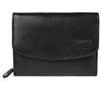 Leonardo Verrelli - Portefeuille en cuir véritable pour femme look vintage 10 x 13 cm 3000214, Noir , 10 x 13 cm