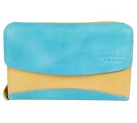 LEONARDO VERRELLI Portefeuille pour femme en cuir, avec fermeture éclair, 9,5 x 15,5 x 4 cm, jaune, 9.5 x 15.5, Classique