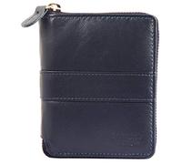 LEONARDO VERRELLI Portefeuille pour femme en cuir véritable RFID Safe 10 x 12 x 2 cm 3000101, bleu foncé, 10x12, Porte-monnaie