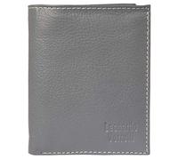 LEONARDO VERRELLI Portefeuille pour homme en cuir véritable Crunch Look 12 x 9 cm 3000222, gris, 12 x 9 cm, Classique