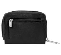 LEONARDO VERRELLI Portefeuille unisexe en cuir avec fermeture éclair de 8,4 x 11,1 x 3,5 cm, Noir , 8.4 x 11.1, Classique