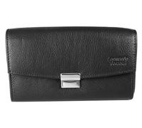 LEONARDO VERRELLI Unisexe - Portefeuille de serveur en cuir de vachette véritable - 17 x 10,5 x 4,5 cm, Noir , 17 cm x10,5 cm x4,5 cm, Classique