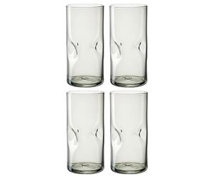 Leonardo Vesuvio 077379 Lot de 4 verres à eau, en verre de qualité supérieure, sous forme organique, contenance 330 ml, faits à la main, passent au lave-vaisselle, gris