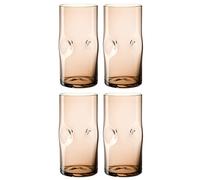 Leonardo Vesuvio Lot de 4 verres à eau en verre organique de qualité supérieure 330 ml Fabriqué à la main Passe au lave-vaisselle 4 verres à eau de couleur marron