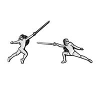 LEONARK Broche d'escrime ornement boucle décorative - Cadeau pour épée sabre et escrime - Souvenir pour les fans de sport d'escrime, taille unique, Zinc