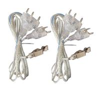 LEONARK Cordon corporel d'épée, de Sabre, de fleuret de l'escrime Cordon de Masque, Pince à Fil d'escrime - Prise à Deux Broches/Prise à Trois Broches, Fil Transparent (Set de 2)