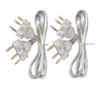 LEONARK Cordon corporel d'épée, de Sabre, de fleuret de l'escrime Cordon de Masque, Pince à Fil d'escrime - Prise à Deux Broches/Prise à Trois Broches, Fil Transparent (Set de 2)