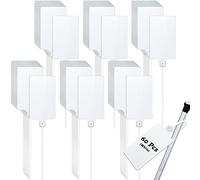 LeonBach Lot de 60 grandes étiquettes d'expédition en plastique autobloquantes étanches pour une utilisation logistique, étiquetage de bagages (blanc, 5,8 x 24,9 cm)