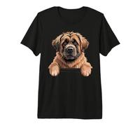 Leonberger, Amoureux des Chiens Cute Peeking Leo T-Shirt Haut de Gamme
