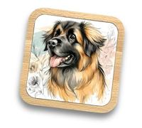 Leonberger Dessous de verre en bois Idée cadeau - Plus de 20 races disponibles ! - Cadeau pour chien, papa, maman, amoureux, propriétaires, promeneurs, toiletteurs - Cadeau idéal sur le thème des