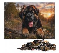 Leonberger Dog Puzzle Adulte 300 pièces, en Bois | Cadeau puzzle - détails imprimés nets pour faciliter le repérage visuel pendant le temps libre.