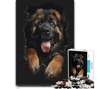 Leonberger Dog Puzzle pour Adultes | Pendant le puzzle : Cadeau puzzle: montage structuré des bords vers les zones du motif le w nd.
