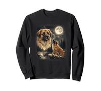Leonberger Howling to The Moon Art Vintage Dog Lover années 90 Sweatshirt
