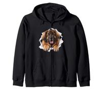 Leonberger Jette Un Coup d'œil drôle, Maman et Papa, Amoureux des Chiens Sweat à Capuche