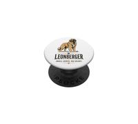Leonberger Petit Cheval géant Grand cœur Propriétaire de Race de Chien PopSockets PopGrip Adhésif